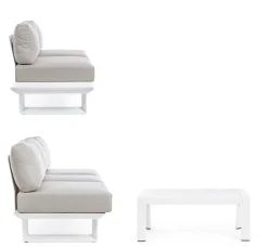 SALOTTO ANGOLARE IN ALLUMINIO BIANCO CX21 - KONNOR