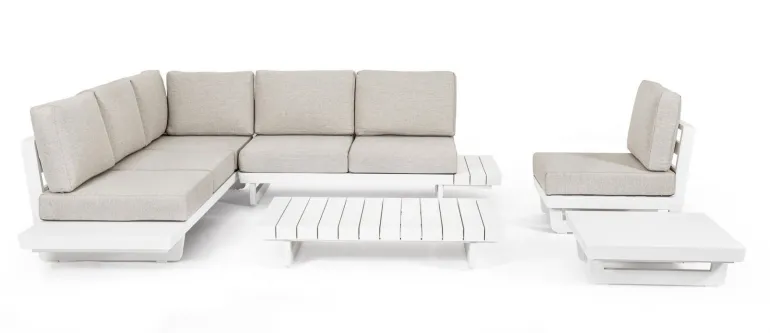 SALOTTO ANGOLARE IN ALLUMINIO BIANCO WG20 - INFINITY