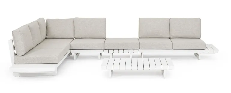 SALOTTO ANGOLARE IN ALLUMINIO BIANCO WG20 - INFINITY