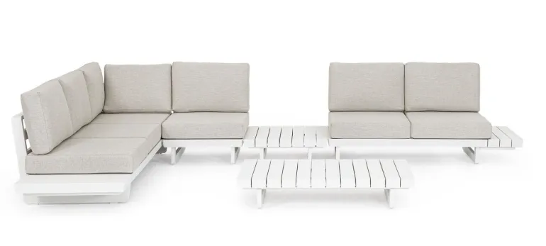 SALOTTO ANGOLARE IN ALLUMINIO BIANCO WG20 - INFINITY