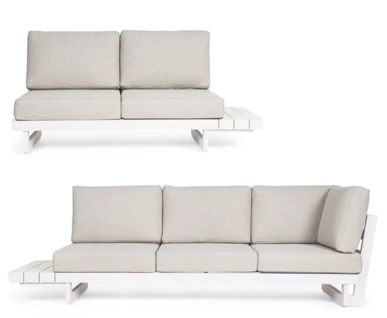 SALOTTO ANGOLARE IN ALLUMINIO BIANCO WG20 - INFINITY