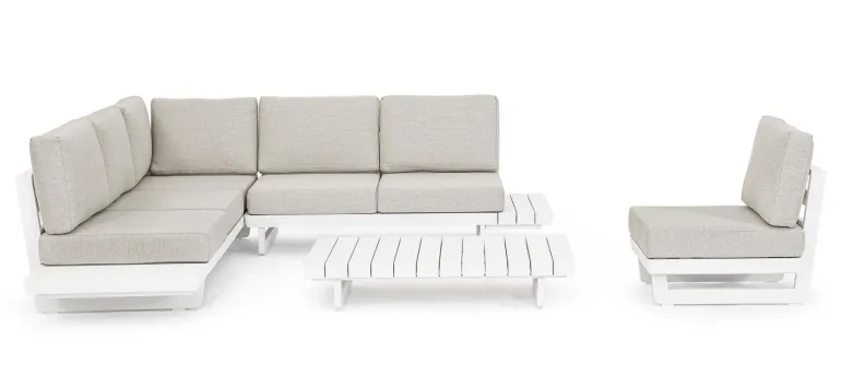 SALOTTO ANGOLARE IN ALLUMINIO BIANCO WG20 - INFINITY