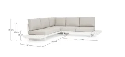 SALOTTO ANGOLARE IN ALLUMINIO BIANCO WG20 - INFINITY