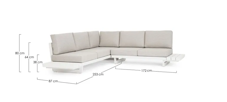 SALOTTO ANGOLARE IN ALLUMINIO BIANCO WG20 - INFINITY