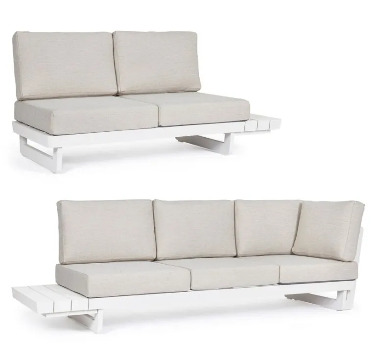 SALOTTO ANGOLARE IN ALLUMINIO BIANCO WG20 - INFINITY