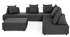 SALOTTO ANGOLARE IN TESSUTO PER ESTERNO ANTRACITE - PIPER