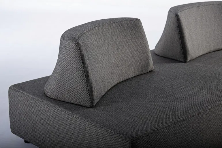 SALOTTO ANGOLARE IN TESSUTO PER ESTERNO ANTRACITE - PIPER