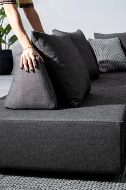 SALOTTO ANGOLARE IN TESSUTO PER ESTERNO ANTRACITE - PIPER