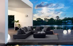 SALOTTO ANGOLARE IN TESSUTO PER ESTERNO ANTRACITE - PIPER