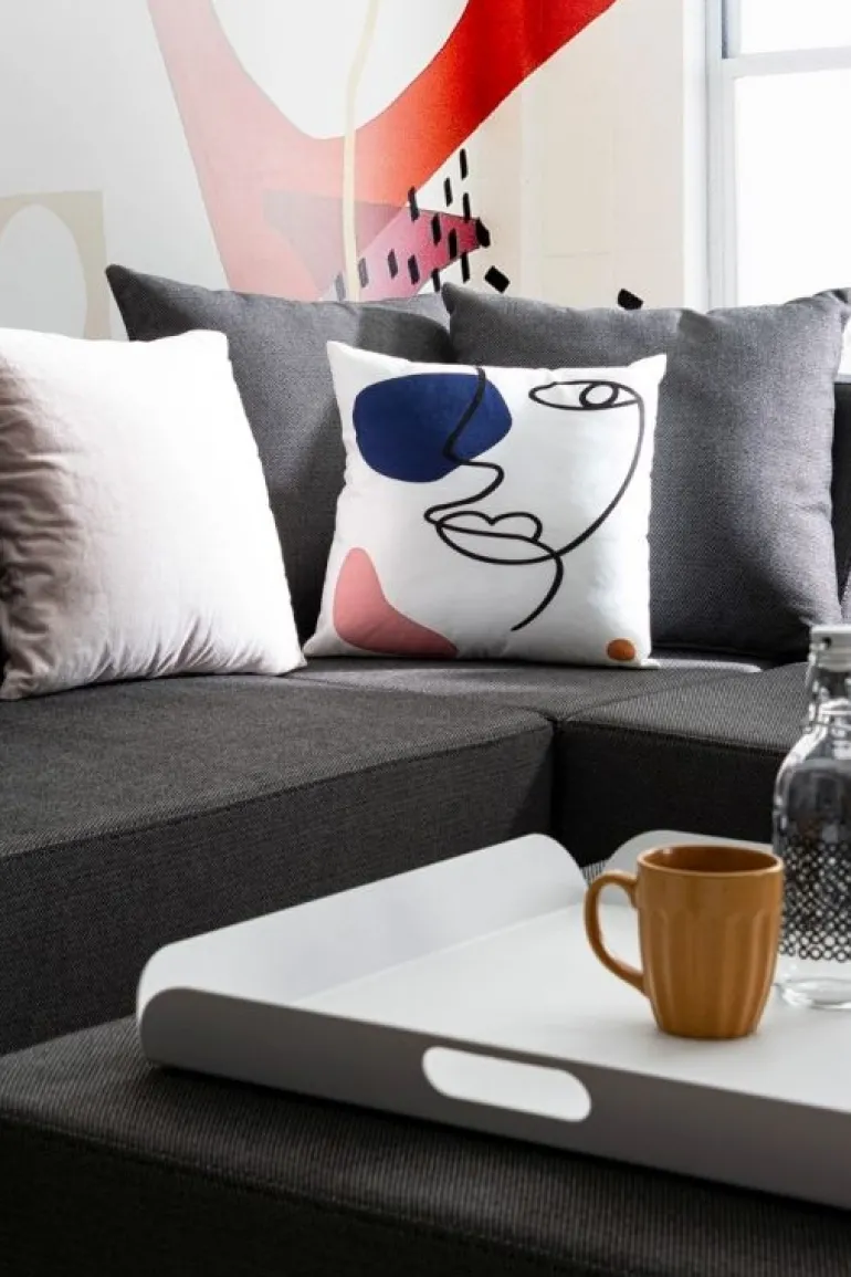 SALOTTO ANGOLARE IN TESSUTO PER ESTERNO ANTRACITE - PIPER