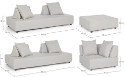 SALOTTO ANGOLARE IN TESSUTO PER ESTERNO COLOR SABBIA - PIPER