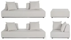 SALOTTO ANGOLARE IN TESSUTO PER ESTERNO COLOR SABBIA - PIPER