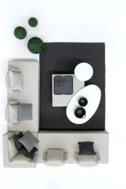 SALOTTO ANGOLARE IN TESSUTO PER ESTERNO COLOR SABBIA - PIPER