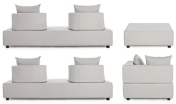 SALOTTO ANGOLARE IN TESSUTO PER ESTERNO COLOR SABBIA - PIPER