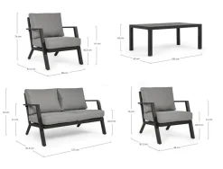 SALOTTO IN ALLUMINIO ANTRACITE YK13 - HARLEY