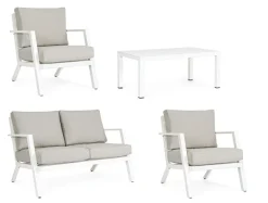 SALOTTO IN ALLUMINIO CON CUSCINI BIANCO YK11 - HARLEY