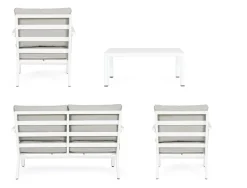 SALOTTO IN ALLUMINIO CON CUSCINI BIANCO YK11 - HARLEY