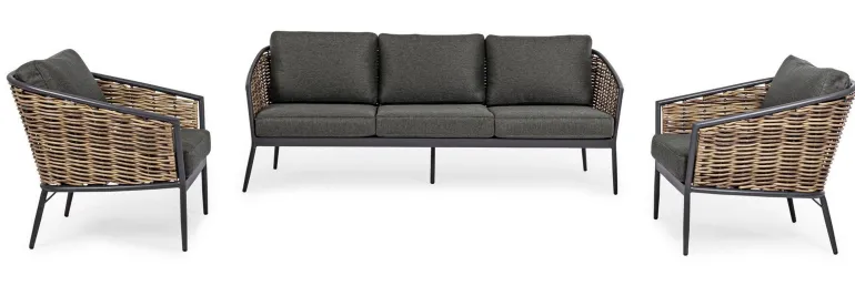 SALOTTO IN FIBRA SINTETICA ANTRACITE YK13 - MARIBELA