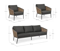 SALOTTO IN FIBRA SINTETICA ANTRACITE YK13 - MARIBELA