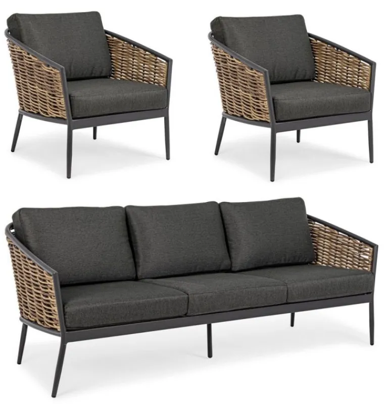 SALOTTO IN FIBRA SINTETICA ANTRACITE YK13 - MARIBELA