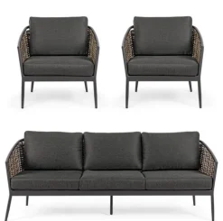 SALOTTO IN FIBRA SINTETICA ANTRACITE YK13 - MARIBELA