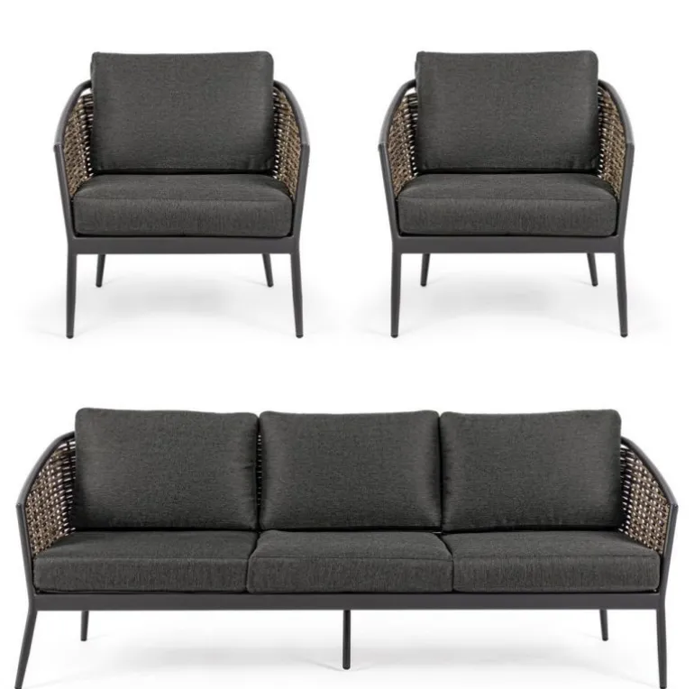 SALOTTO IN FIBRA SINTETICA ANTRACITE YK13 - MARIBELA