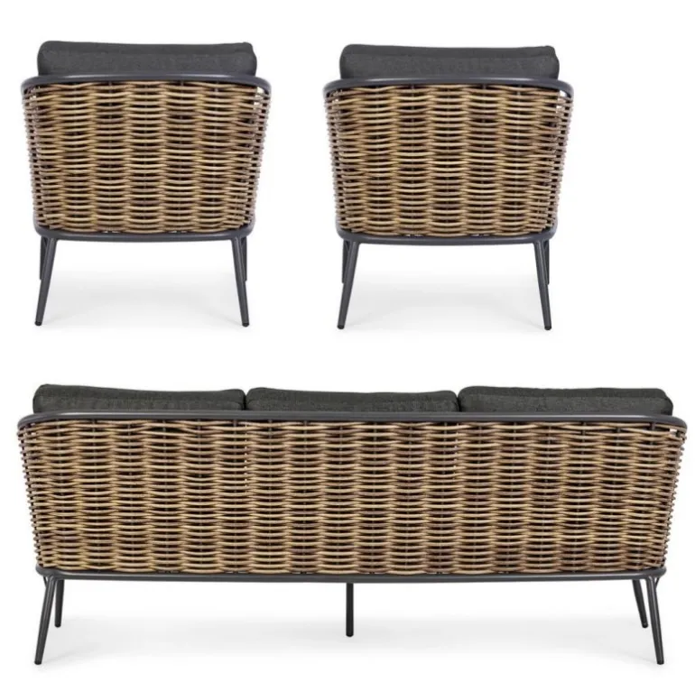 SALOTTO IN FIBRA SINTETICA ANTRACITE YK13 - MARIBELA