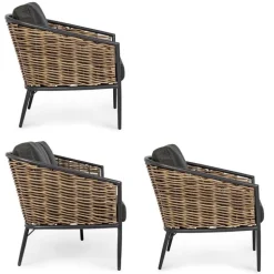 SALOTTO IN FIBRA SINTETICA ANTRACITE YK13 - MARIBELA