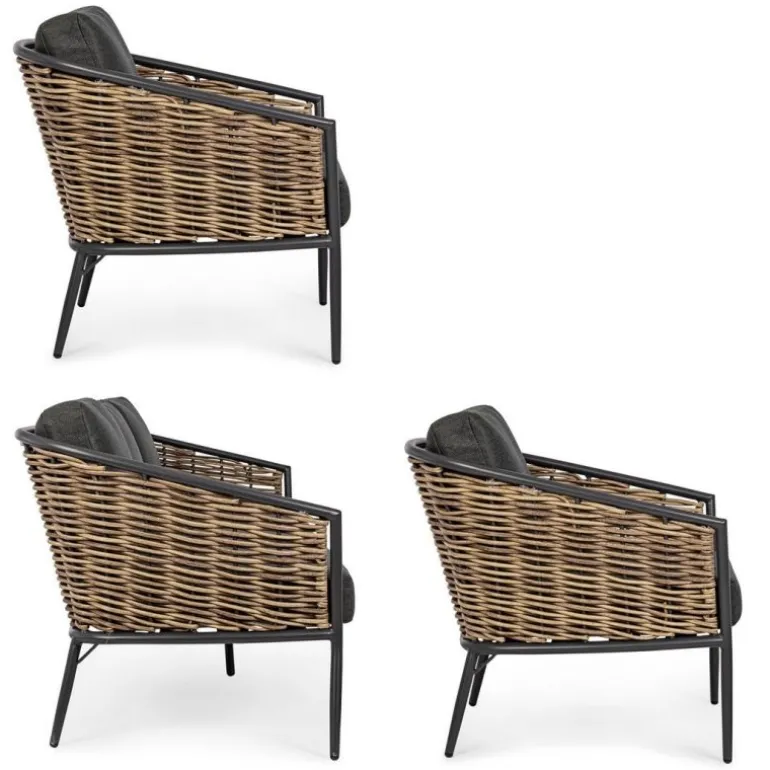 SALOTTO IN FIBRA SINTETICA ANTRACITE YK13 - MARIBELA