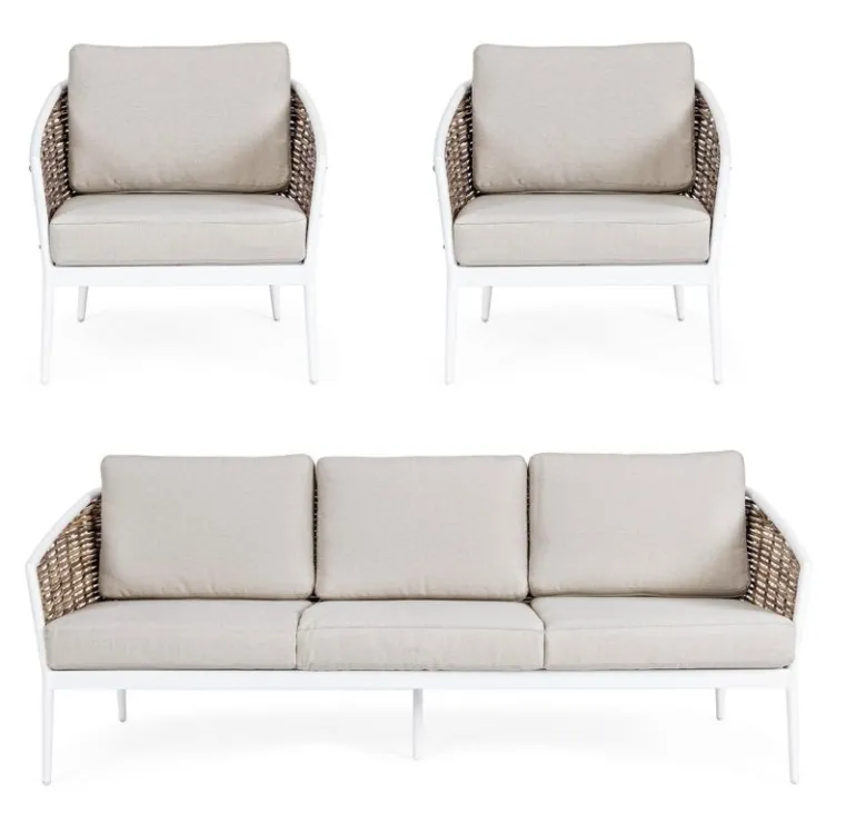 SALOTTO IN FIBRA SINTETICA BIANCO YK11 - MARIBELA