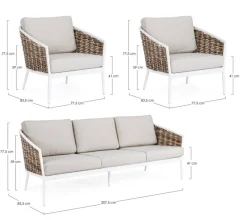 SALOTTO IN FIBRA SINTETICA BIANCO YK11 - MARIBELA