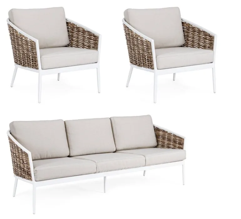 SALOTTO IN FIBRA SINTETICA BIANCO YK11 - MARIBELA