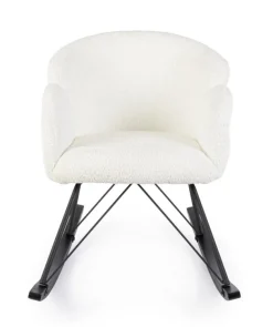 SEDIA A DONDOLO EFFETTO BOUCLE' BIANCA - SIBILLA