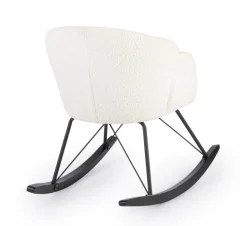 SEDIA A DONDOLO EFFETTO BOUCLE' BIANCA - SIBILLA