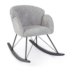 SEDIA A DONDOLO EFFETTO BOUCLE' GRIGIO CHIARO - SIBILLA