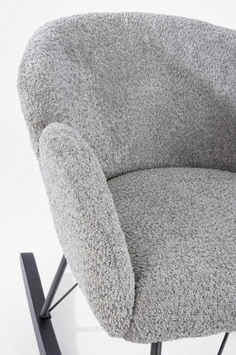 SEDIA A DONDOLO EFFETTO BOUCLE' GRIGIO CHIARO - SIBILLA