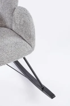 SEDIA A DONDOLO EFFETTO BOUCLE' GRIGIO CHIARO - SIBILLA