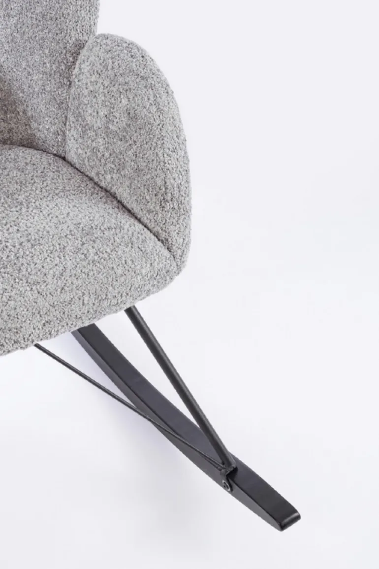 SEDIA A DONDOLO EFFETTO BOUCLE' GRIGIO CHIARO - SIBILLA