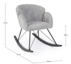 SEDIA A DONDOLO EFFETTO BOUCLE' GRIGIO CHIARO - SIBILLA