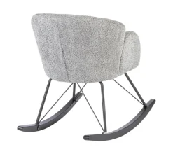SEDIA A DONDOLO EFFETTO BOUCLE' GRIGIO CHIARO - SIBILLA
