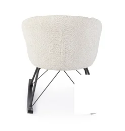 SEDIA A DONDOLO EFFETTO BOUCLE' NATURALE - SIBILLA