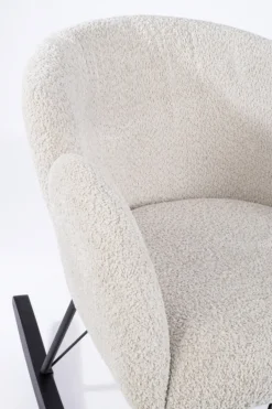 SEDIA A DONDOLO EFFETTO BOUCLE' NATURALE - SIBILLA