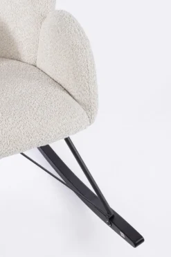 SEDIA A DONDOLO EFFETTO BOUCLE' NATURALE - SIBILLA