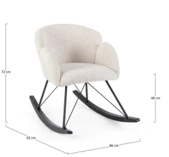 SEDIA A DONDOLO EFFETTO BOUCLE' NATURALE - SIBILLA