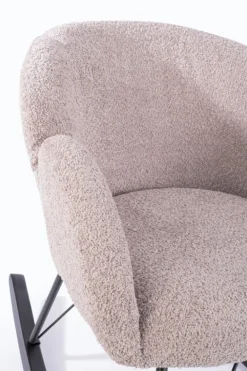 SEDIA A DONDOLO EFFETTO BOUCLE' ROSA ANTICO - SIBILLA