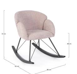 SEDIA A DONDOLO EFFETTO BOUCLE' ROSA ANTICO - SIBILLA