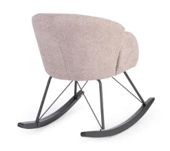 SEDIA A DONDOLO EFFETTO BOUCLE' ROSA ANTICO - SIBILLA