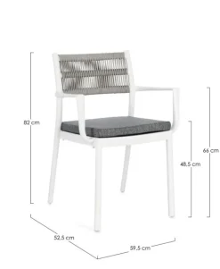 SEDIA C-BR C-C ALVIN BIANCO/GRIGIO CH.