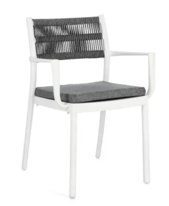 SEDIA C-BR C-C ALVIN BIANCO/GRIGIO SCURO
