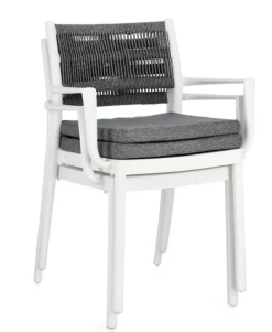 SEDIA C-BR C-C ALVIN BIANCO/GRIGIO SCURO
